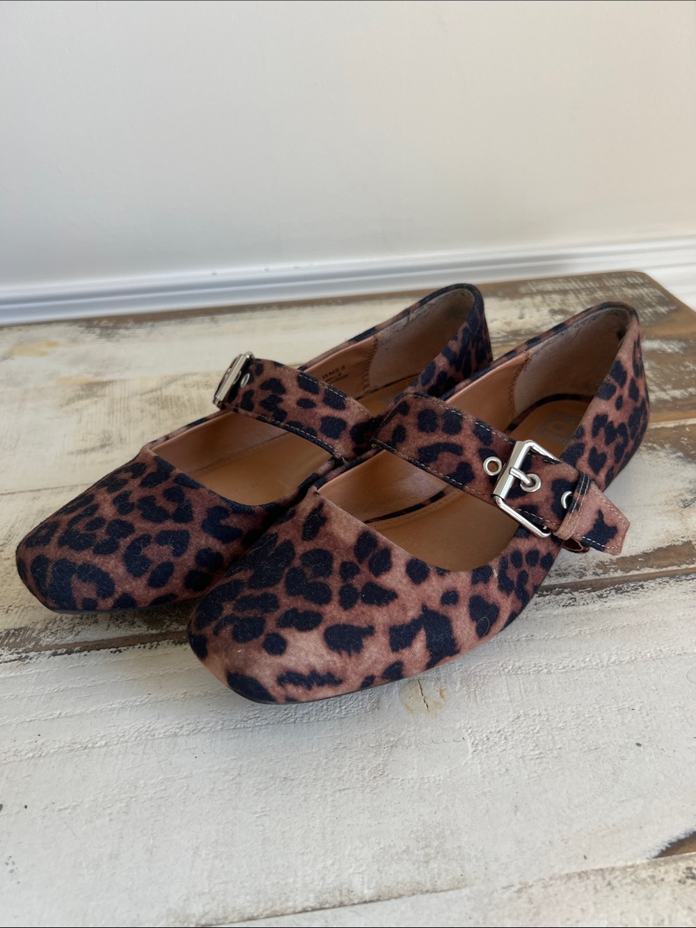 DV by Dolce Vita Leopard Print Mary Jane Flats - Brown & Black